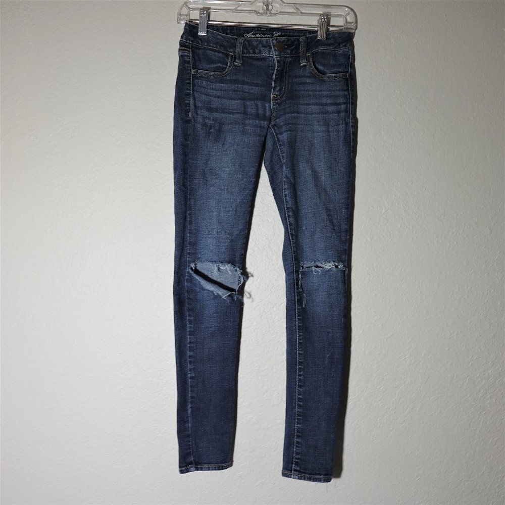 American Eagle Ripped Skinny Stretch Jegging Sz 2